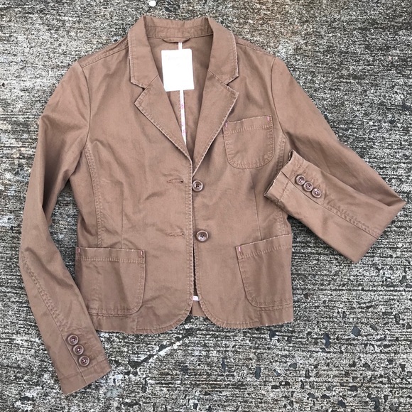 Aeropostale cotton brown blazer medium - Picture 4 of 16